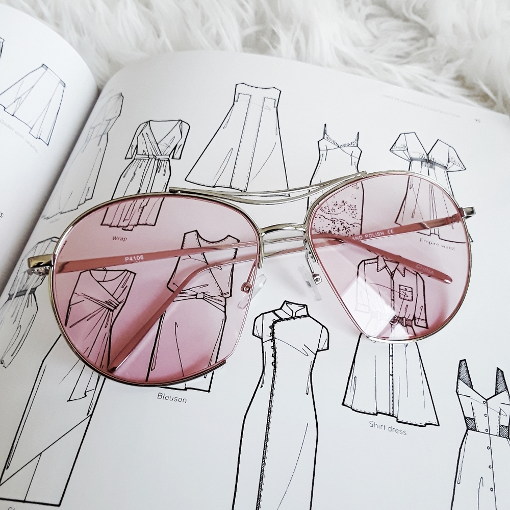 Emberelle West | Pink Lens Aviator Sunglasses